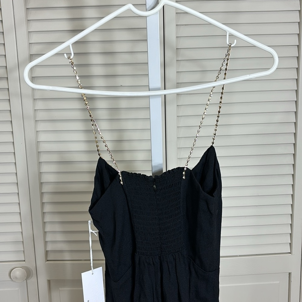 NWT Reformation Baltimore Dress Diamond Details Black Size 0 - Picture 11 of 16